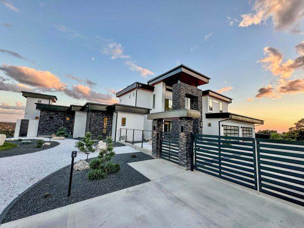 Modern Luxury Hill Top contemporary home stone stucco gated Zbranek and Holt Custom Homes